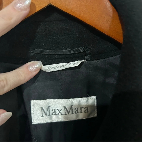 Max Mara Madame Icon Coat US Size 10 Virgin Wool Cashmere Black EUC - Picture 2 of 9